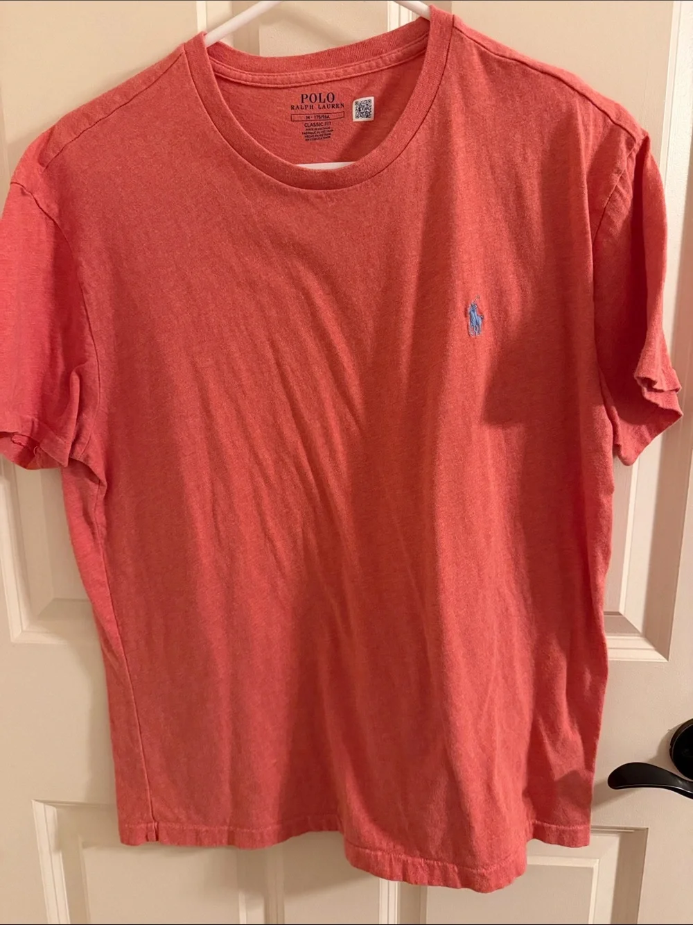 Polo by Ralph Lauren Coral Crewneck Tee with Blue Pony